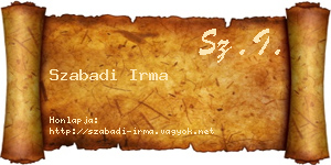 Szabadi Irma névjegykártya