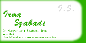 irma szabadi business card